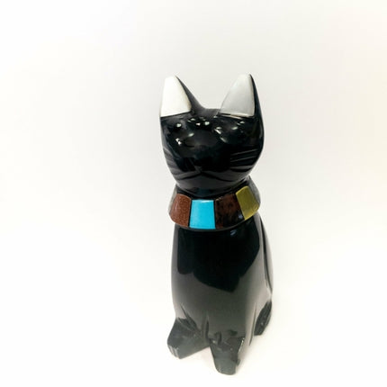 Black Obsidian Cats with Stone Collar