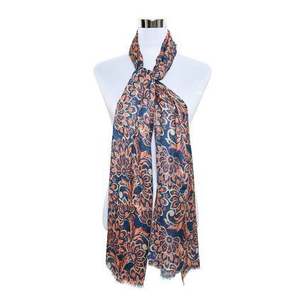 Womens Viscose Print Scarf Lightweight Wraps MV513