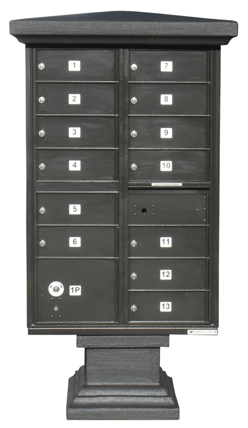 Parkview Bronze Stucco Cap And Pedestal For Cbu Mailboxes