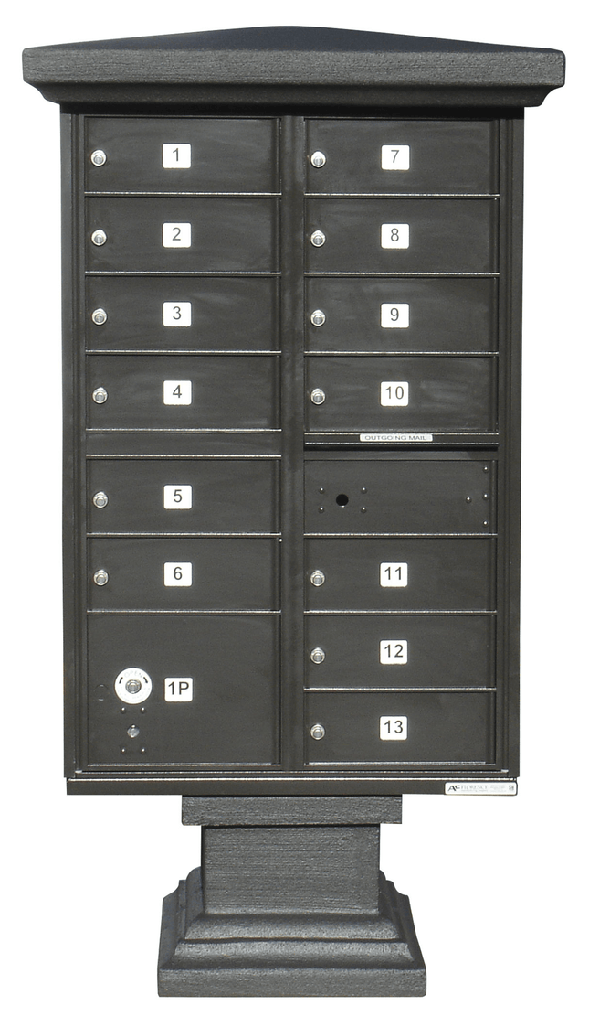 Parkview Bronze Stucco Cap And Pedestal For Cbu Mailboxes