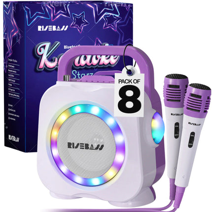 Purple Kids Bluetooth Karaoke Machine with 2 Microphone-5