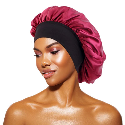 Women's Satin Solid Bonnets Wide-brimmed Night Sleeping Bathing Hat
