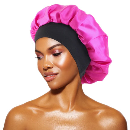 Women's Satin Solid Bonnets Wide-brimmed Night Sleeping Bathing Hat