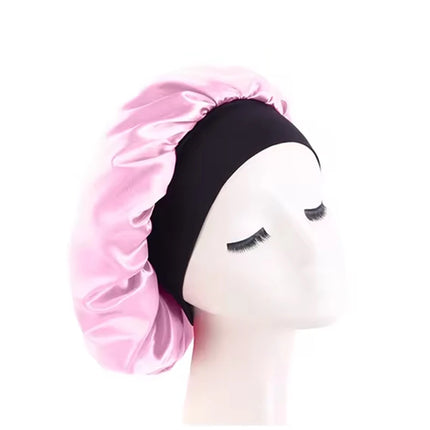 Women's Satin Solid Bonnets Wide-brimmed Night Sleeping Bathing Hat