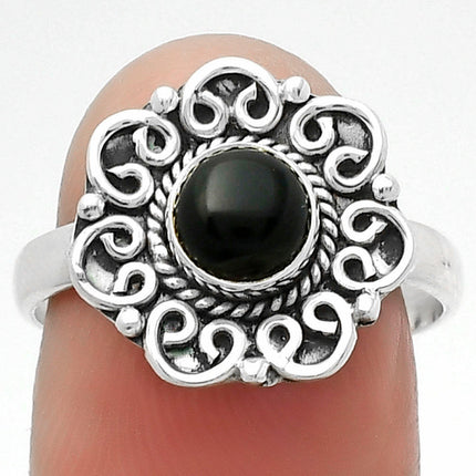 Natural Black Onyx - Brazil Ring size-8 R-1337 SDR161206