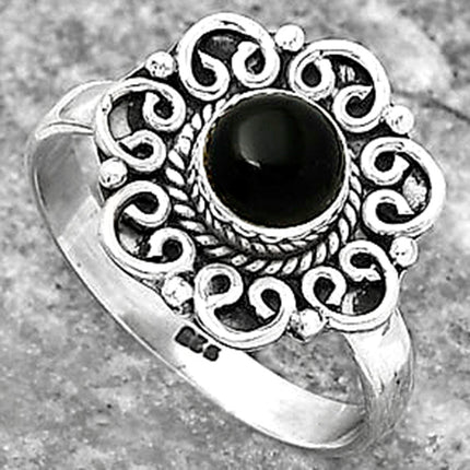 Natural Black Onyx - Brazil Ring size-8 R-1337 SDR161206