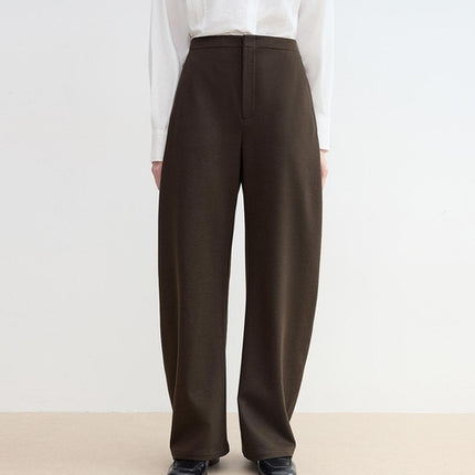 "Nostalgic Stroll" Wool Blended High Waist Curved Scimitar Casual