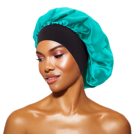 Women's Satin Solid Bonnets Wide-brimmed Night Sleeping Bathing Hat