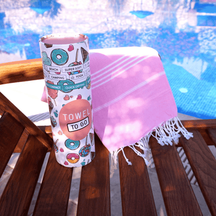 Kids Beach Pool Hammam Towel, Pink in Gift Box