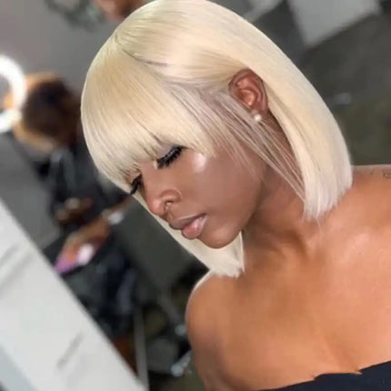 Bobo Light Golden Fiber Short Hair Headgear