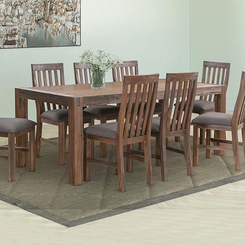 Dining Table 210cm Large Size with Solid Acacia  Wooden Base in