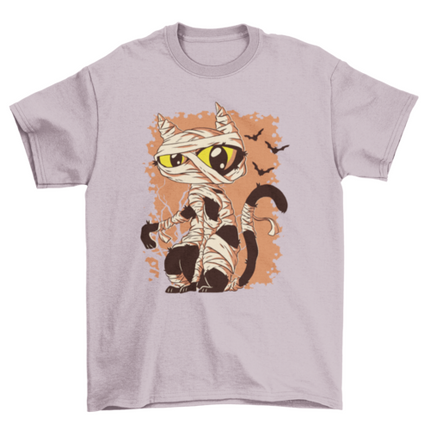 Mummy Cat Funny Halloween Cartoon T-shirt