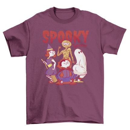 Spooky Holiday Cartoon Ghost monsters twerk Halloween dance t-shirt