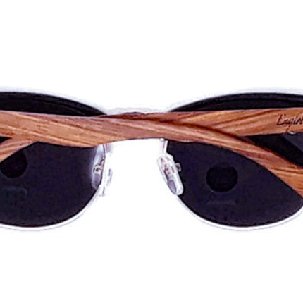 Real Walnut Wood Club Style Sunglasses With Bamboo Case, Polarized