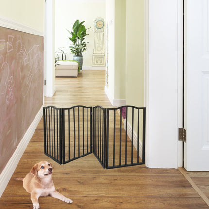 Arc Wooden Freestanding Folding Pet Gate - Dog Gate for Doorways,