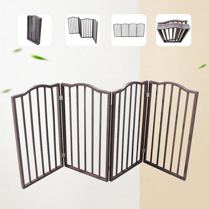 Arc Wooden Freestanding Folding Pet Gate - Dog Gate for Doorways,