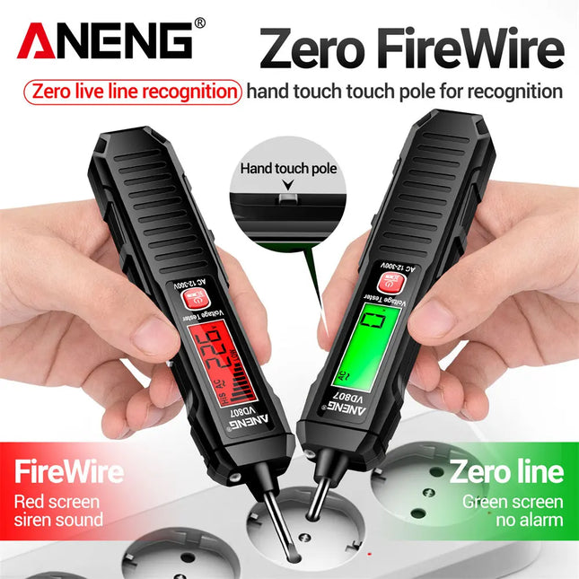 ANENG VD807 One-word Induction Portable 50/60Hz Smart Electric Pen Tester NCV Sensor AC 12-300V Non-contact Wire Detector Tools