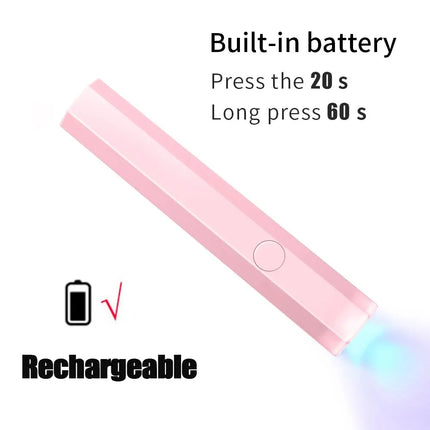 Portable Handheld Mini Nail Lamp For All Gel Polish Quick Dry USB Nail Dryer Machine UV LED Nail Lamp Mini Flashlight Pen