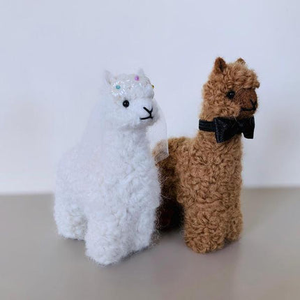 Bride and Groom Alpacadorable Hand Made Baby Alpaca Ornaments Alpaca