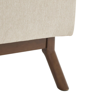 Mid-century modern square coffee table storage bench, assembled,