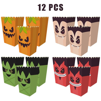 12 Pieces Halloween Popcorn Box Halloween Party Favor Snack Treat