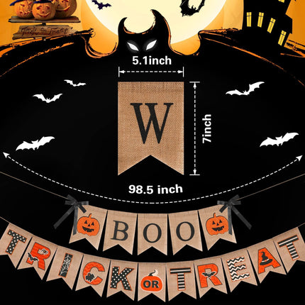 Halloween Burlap Banner Halloween Party Mantel Wall Hanging Supplies