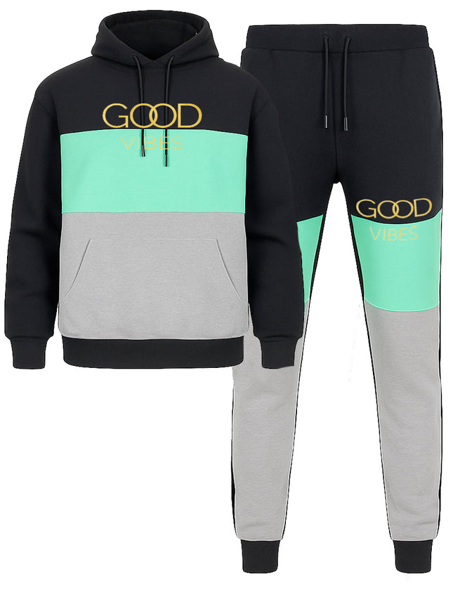 Good Vibes Gold Foil Hoodie Sweat Set