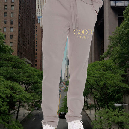 Mens GOOD VIBES Gold Foil Sweat Pants