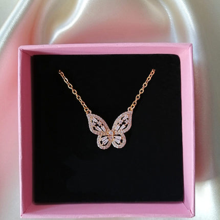 24K Butterfly Pendant Necklace