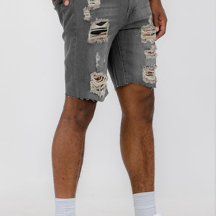 Mens Distressed Denim Shorts