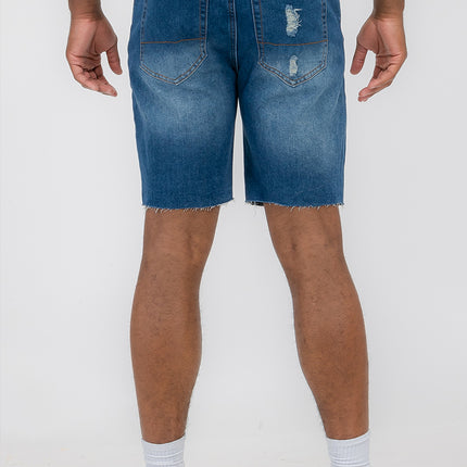 Mens Distressed Denim Shorts