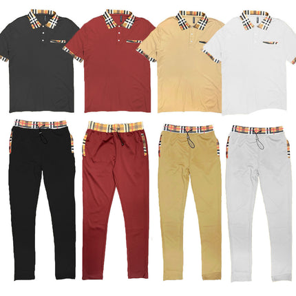 Checkered Polo and Pant Set