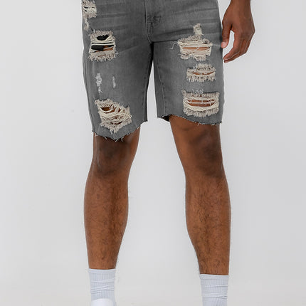 Mens Distressed Denim Shorts