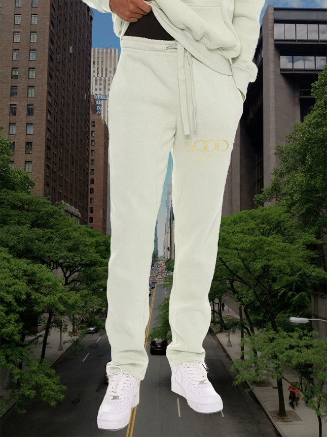 Mens GOOD VIBES Gold Foil Sweat Pants