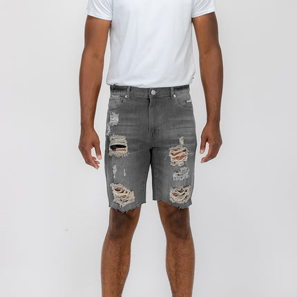 Mens Distressed Denim Shorts