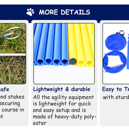 PawHut Dog Agility Starter Kit Pet Outdoor Exercise Training Set