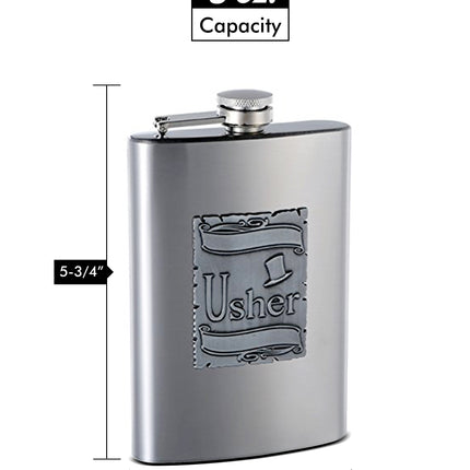 8oz Gift Flask for Wedding Usher