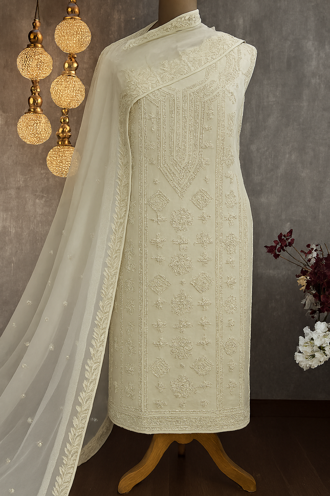 Luckhnavi kurta set, embroidered kurta, party wear kurta, women ethnic