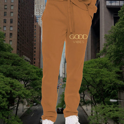 Mens GOOD VIBES Gold Foil Sweat Pants