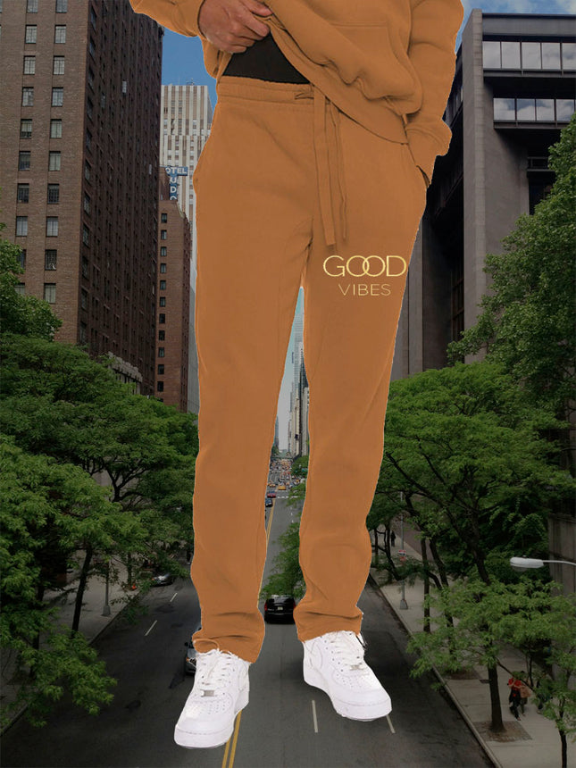 Mens GOOD VIBES Gold Foil Sweat Pants