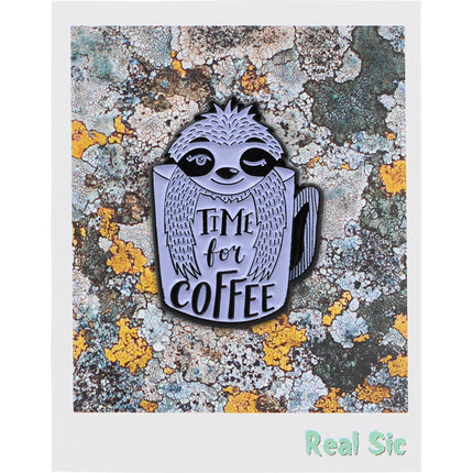 Coffee Sloth – Time For Coffee Enamel Pin