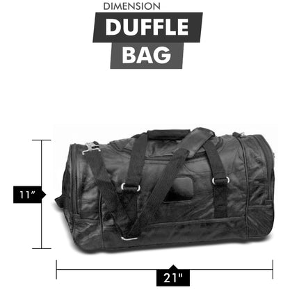 21 Inch Genuine Leather Duffle Bag