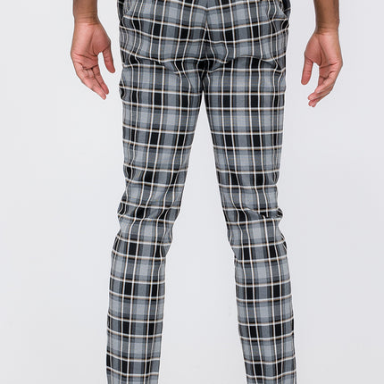 Plaid Slim Fit Trouser Pants SR012