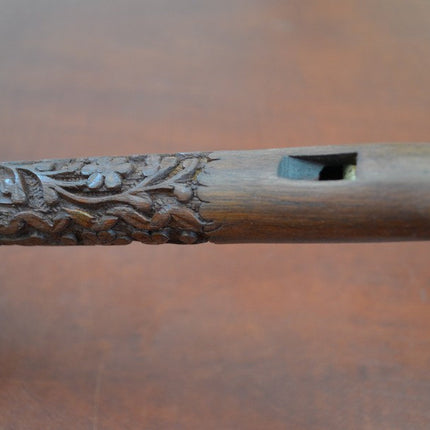 Handmade Carved Wood Whistle Flute 12"