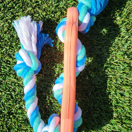 Rubber Bone Dog Chew Toy with Tug Rope -- Great for Active Dogs