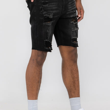 Mens Distressed Denim Shorts