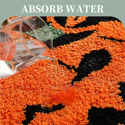 Festive cute pumpkin decoration Halloween bathroom rug, Halloween