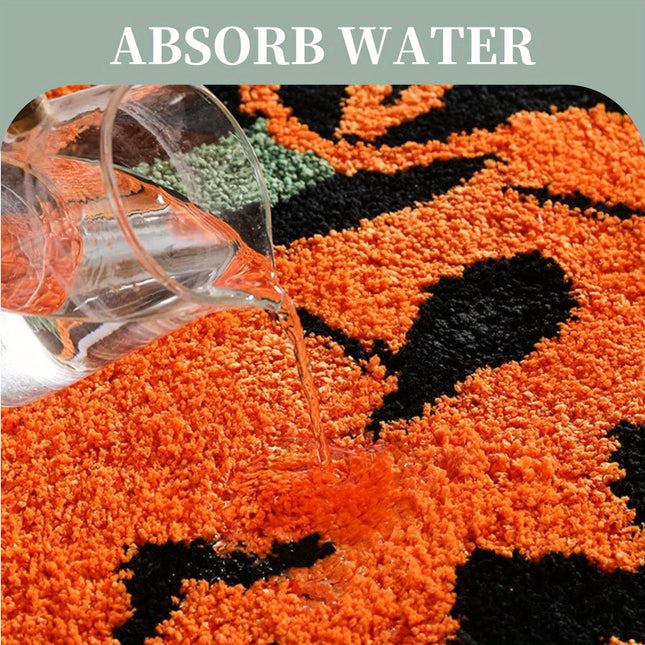 Festive cute pumpkin decoration Halloween bathroom rug, Halloween