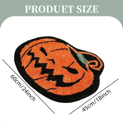 Festive cute pumpkin decoration Halloween bathroom rug, Halloween