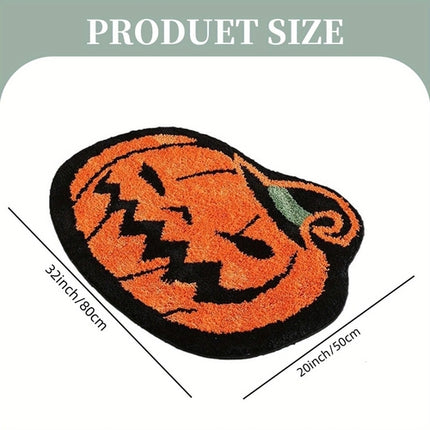 Festive cute pumpkin decoration Halloween bathroom rug, Halloween